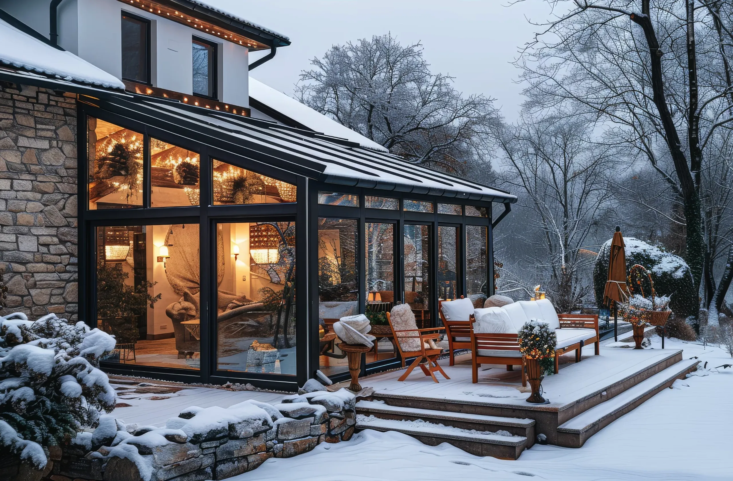 Wie kann man den Auskühlungseffekt eines Wintergartens im Winter reduzieren?